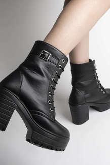 Buy SHOETOPIA Black Synthetic Zipper Girls Casual Boots