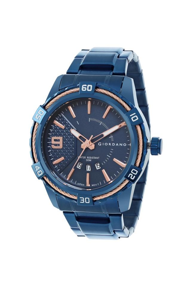 Buy GIORDANO Mens 46 mm SS2022 Blue Dial Metal Band Analog Wrist