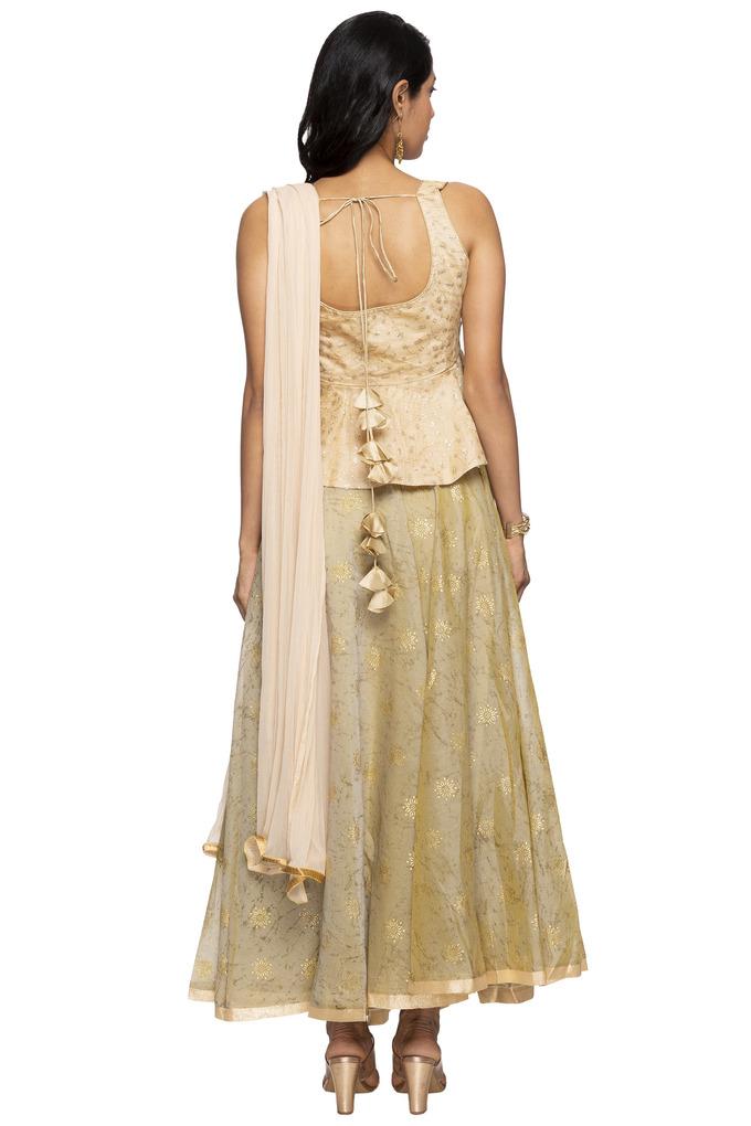 Buy IMARA Womens Strappy Neck Printed Embroidered Lehenga