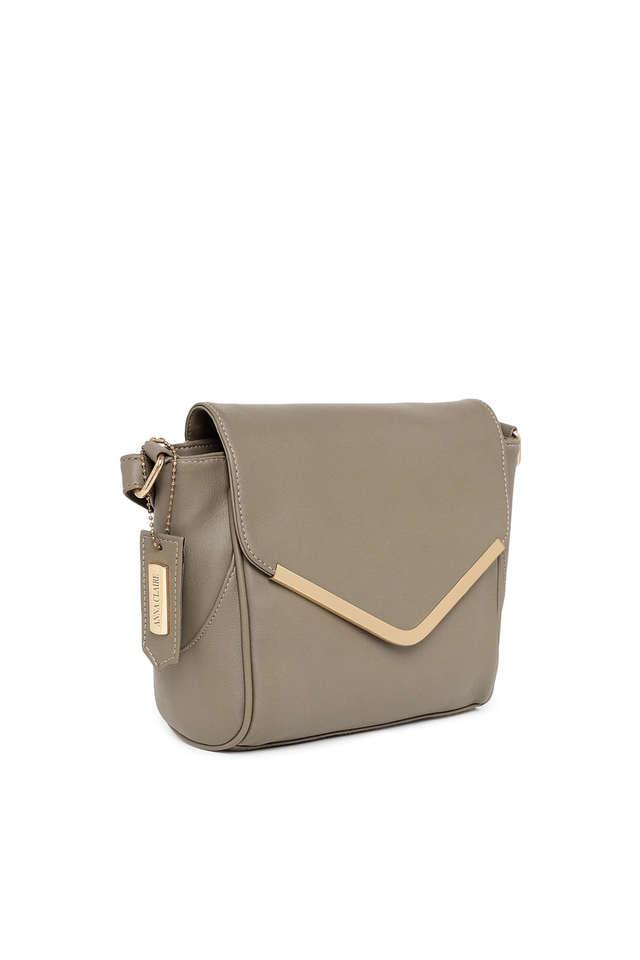 Buy ANNA CLAIRE Brown PU Magnetic Closure Women s Casual Sling Bag Shoppers Stop