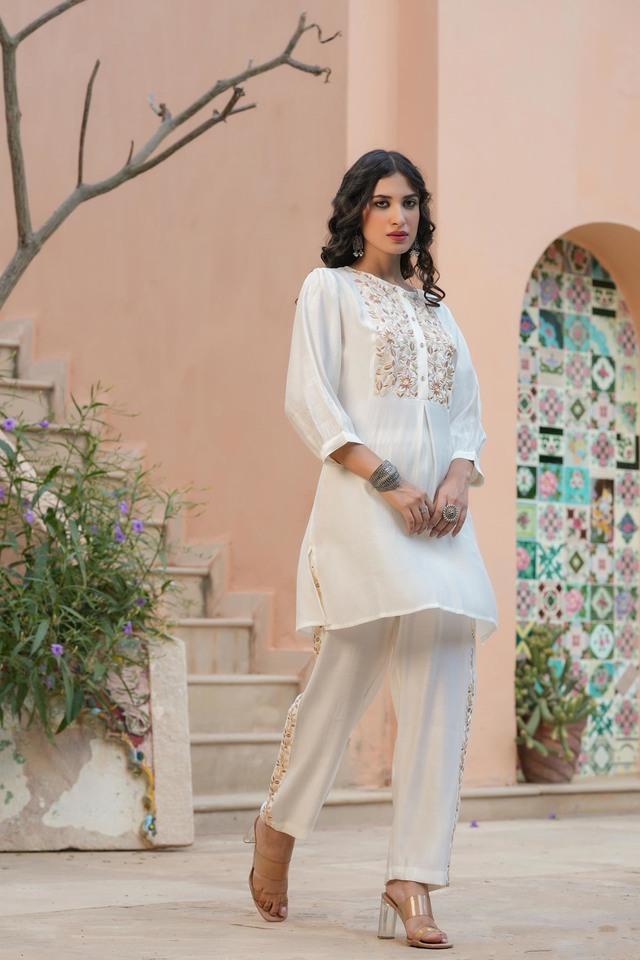 Ivory  Laundered Linen Wide Leg Trouser  Pure Collection