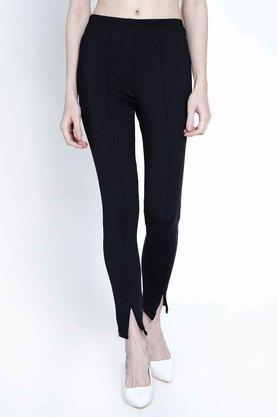 Womens 4 Pocket Solid Jeggings