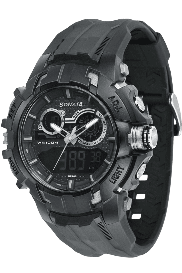 Sonata watch hot sale mens black