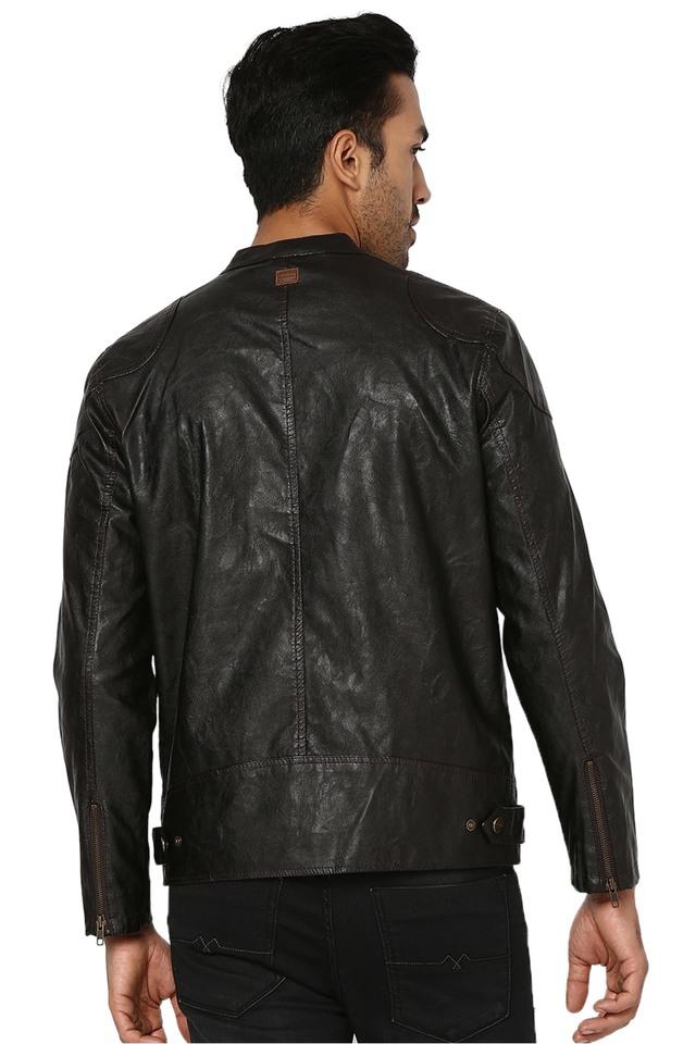 Buy Mufti Men Black Solid Biker jacket Online at Low Prices in India -  Paytmmall.com