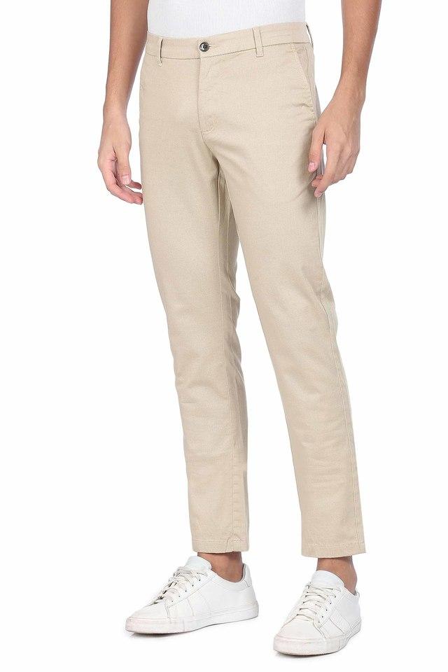 Buy ARROW SPORT Natural Printed Cotton Blend Slim Fit Mens Trousers |  Shoppers Stop