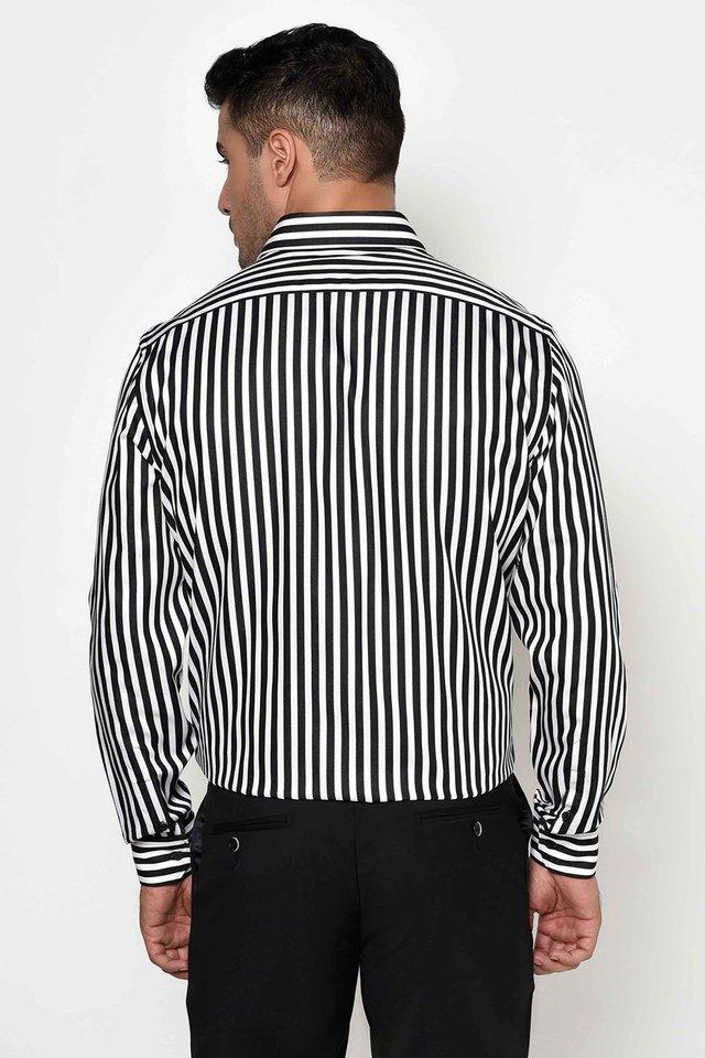 Striped formal best sale shirt mens