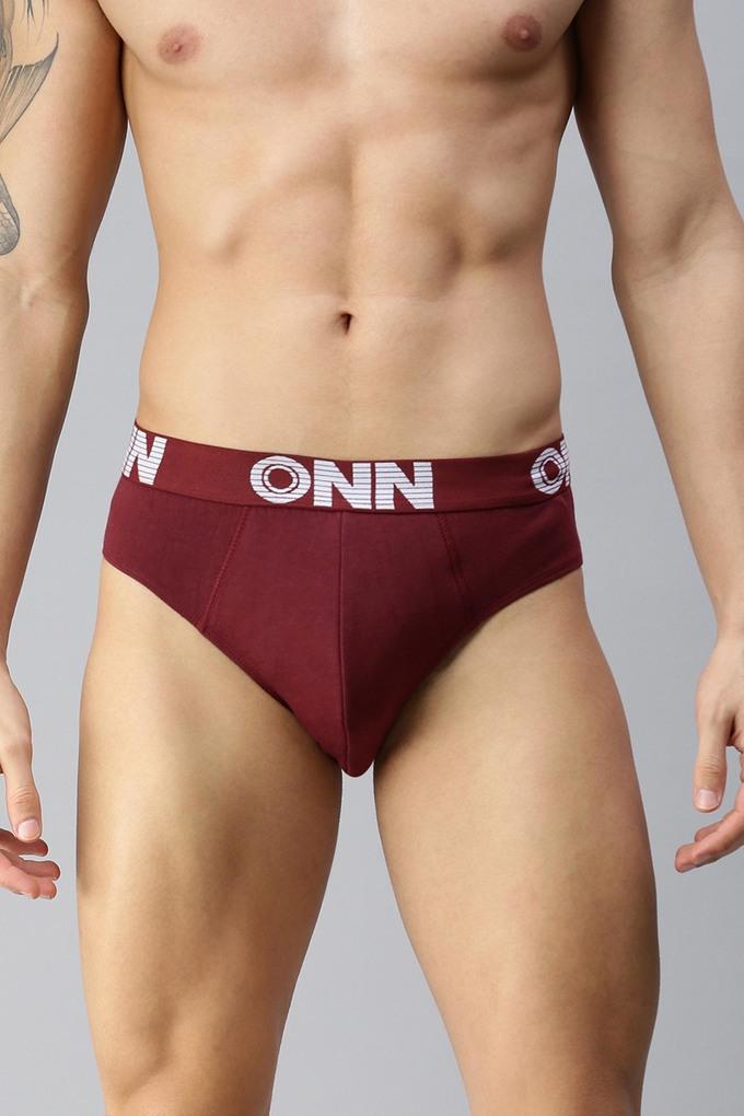 Buy ONN Multi Solid Cotton Men's Assorted Innerwear Briefs - Pack