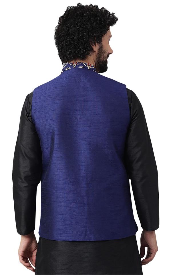 Buy Hangup Navy Regular Fit Printed Nehru Jacket for Mens Online @ Tata CLiQ