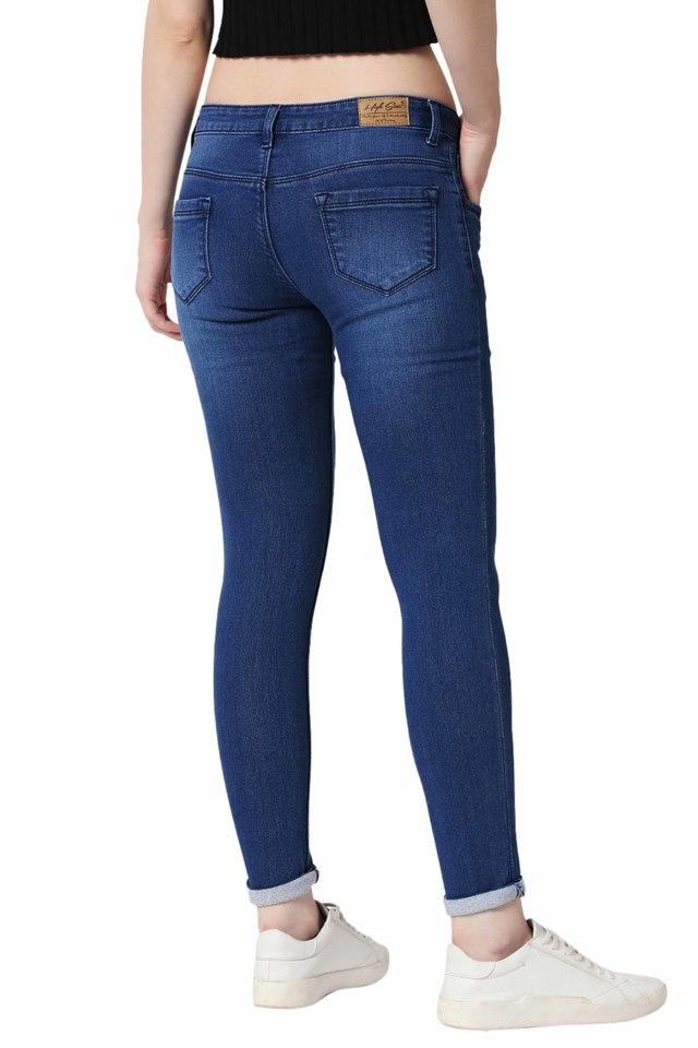 Buy HIGH STAR Blue Slim Fit Regular Length Denim Womens Jeggings