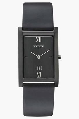 Buy TITAN Mens Black Dial Leather Watch NH1043NL01A Shoppers Stop