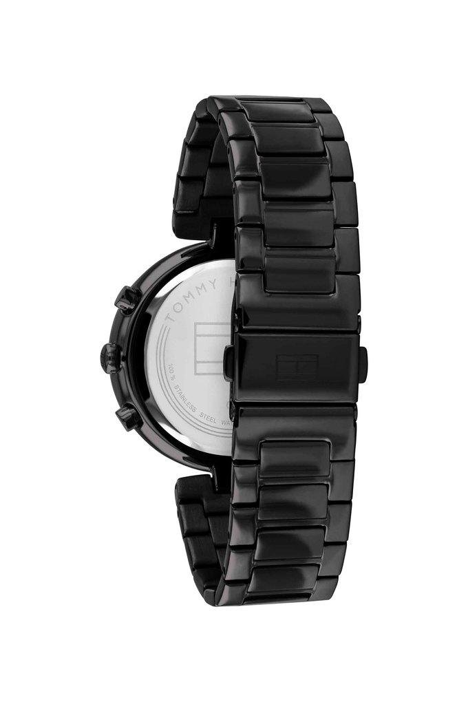 Tommy hilfiger black stainless deals steel watch