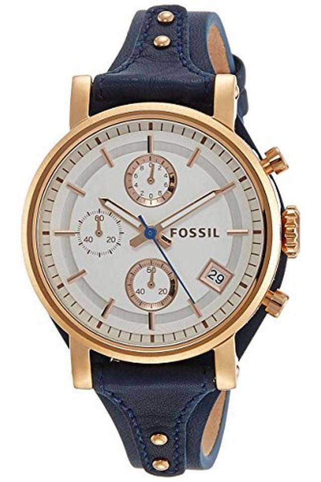 Original boyfriend chronograph shop navy leather watch