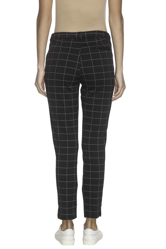 Unique Bargains Women's Tartan Plaid Pants Elastic Waist Straight Long  Trousers - Walmart.com