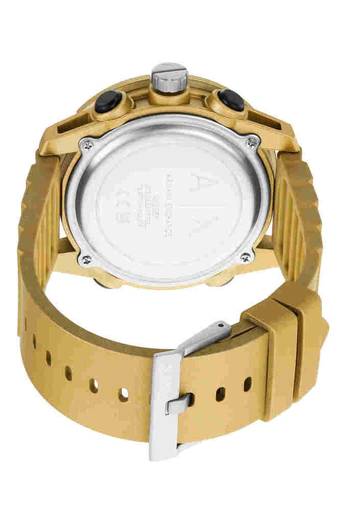 Buy ARMANI EXCHANGE Polyurethane Gold Dial 46 mm Digital