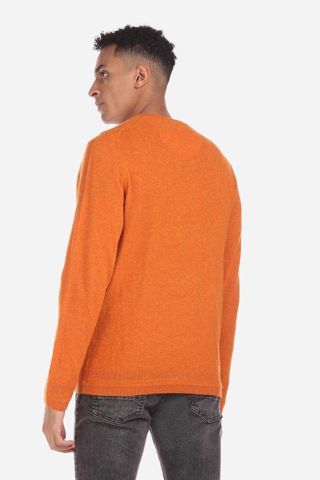 Orange v hotsell neck sweater mens