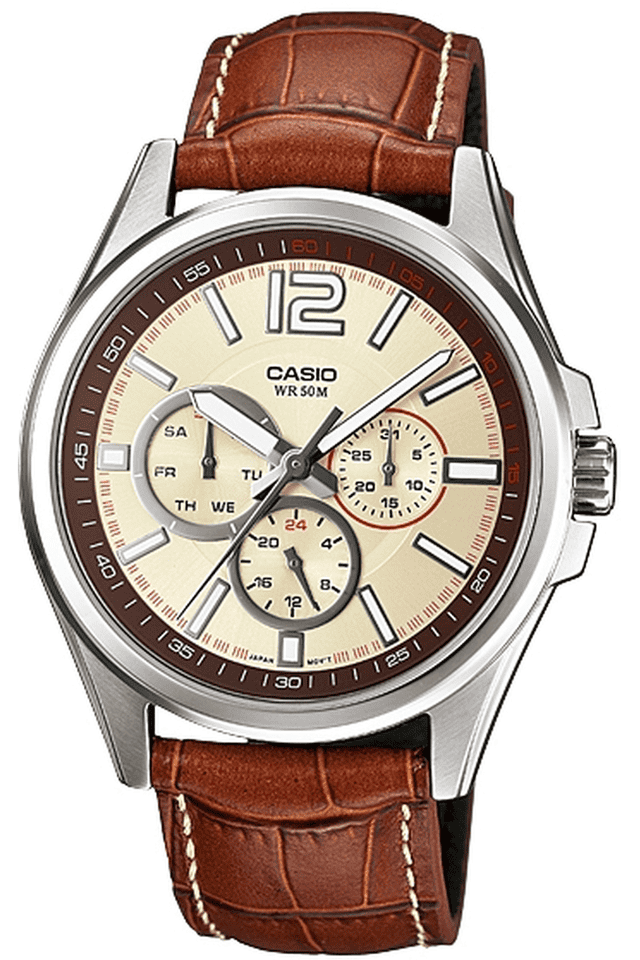 Leather strap for casio sales watch