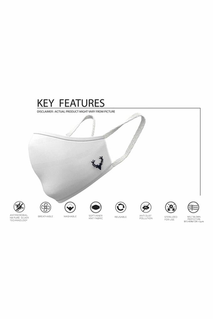 Buy ALLEN SOLLY Navy Boys Regular Fit Solid Face Mask Pack Of 4