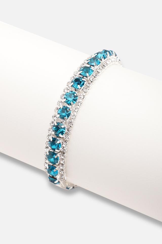 Buy SOHI Silver Plated Party Designer Stone Bracelet For Women