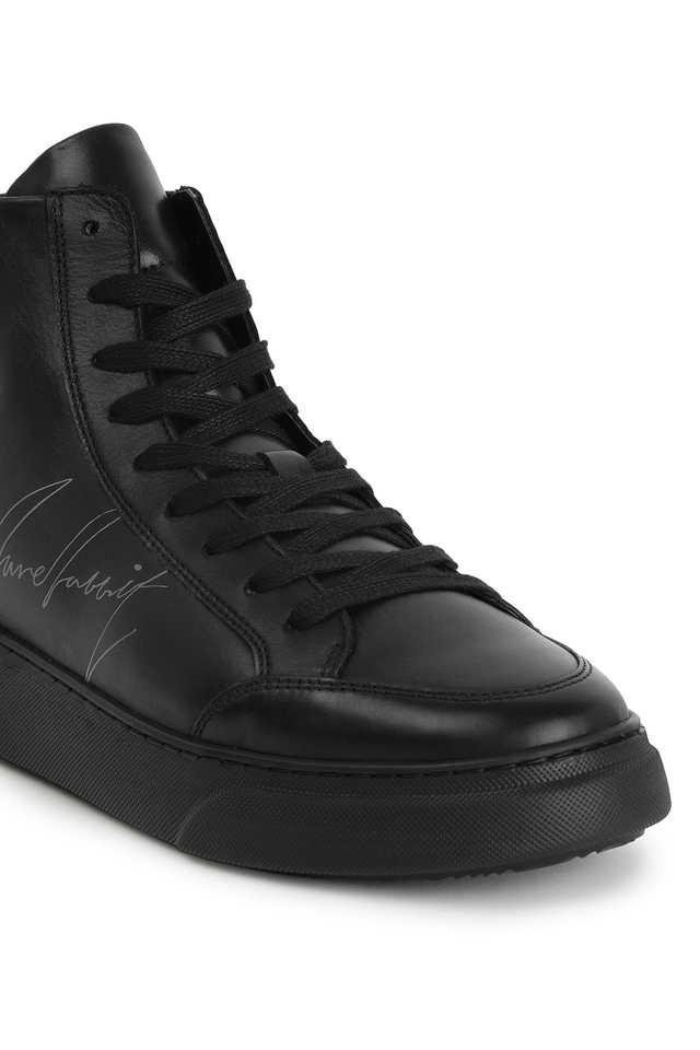 Buy RARE RABBIT Black Glen Leather Lace Up Men s Casual Sneakers Shoppers Stop