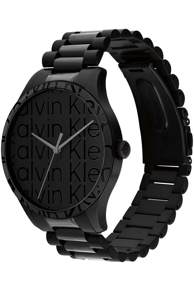 Buy CALVIN KLEIN Iconic Quartz Black Round Dial Unisex Watch - 25200344 |  Shoppers Stop