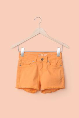 Orange cheap denim shorts