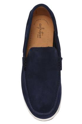 Clarks suede hot sale loafers mens