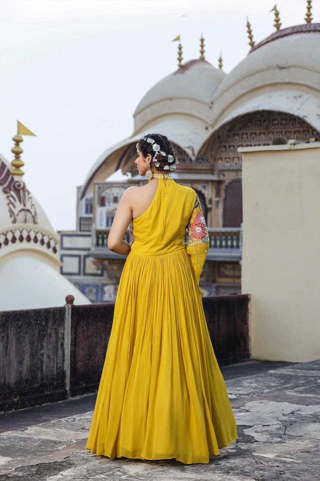 Yellow store ethnic gown