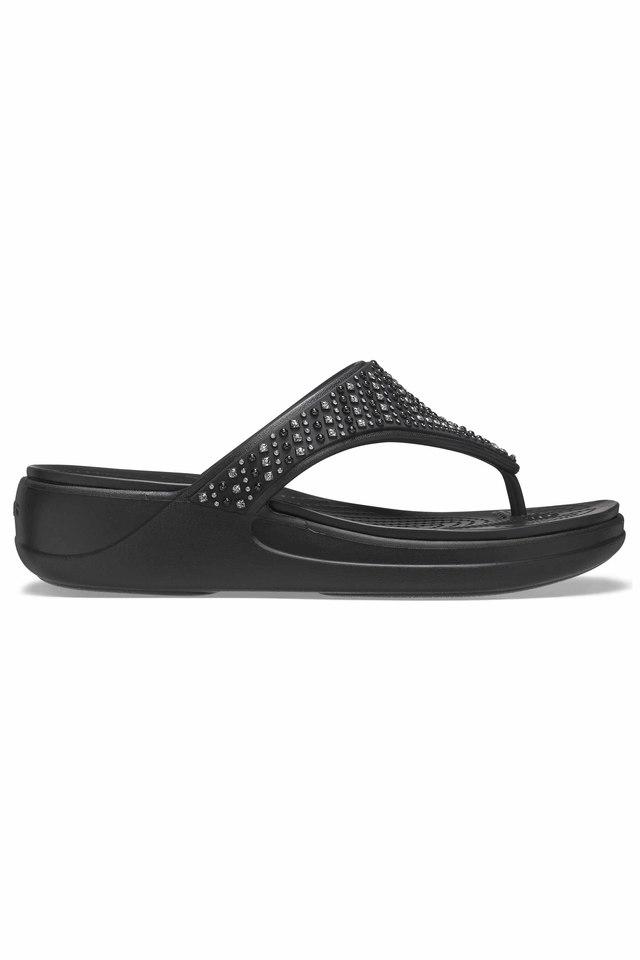 Crocs Women Brooklyn Strappy Low Wedge Black Sandals Fast Free Shipping |  eBay