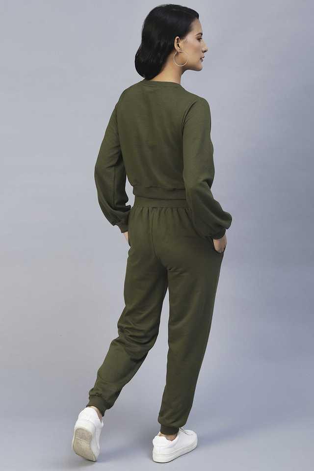 Solid Cotton Regular Fit Women's Tracksuit