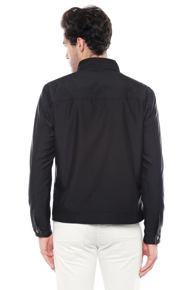 Buy BLACKBERRYS Black Mens Zip Through Neck Solid Reversible Jacket