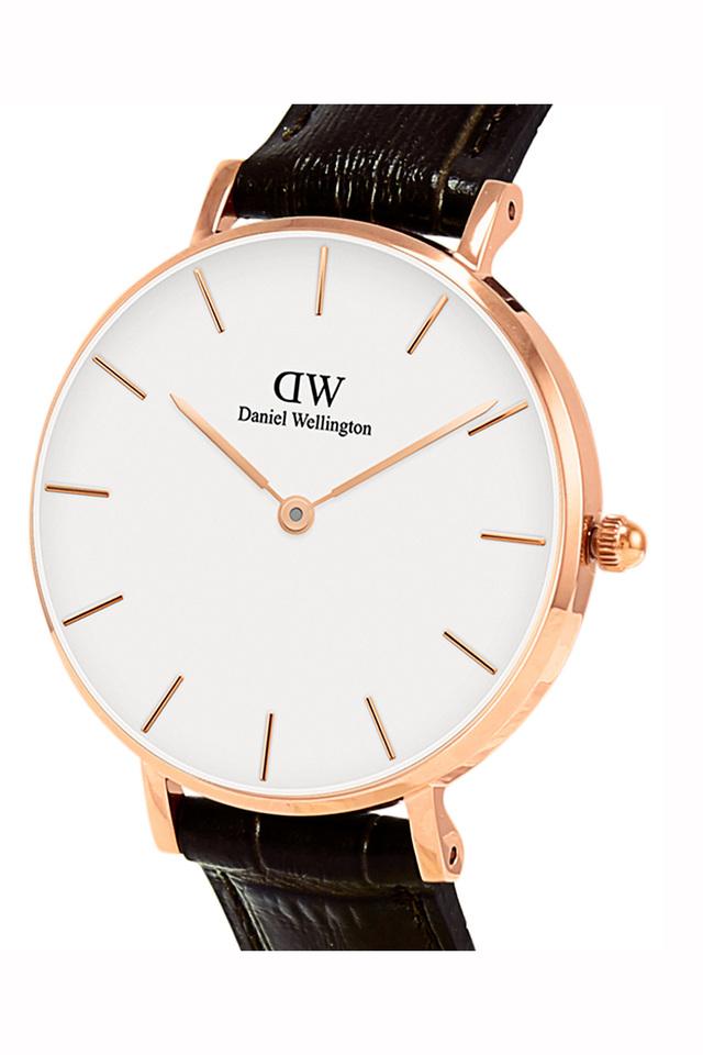 Petite Ashfield - Black women's watch with rose gold | DW