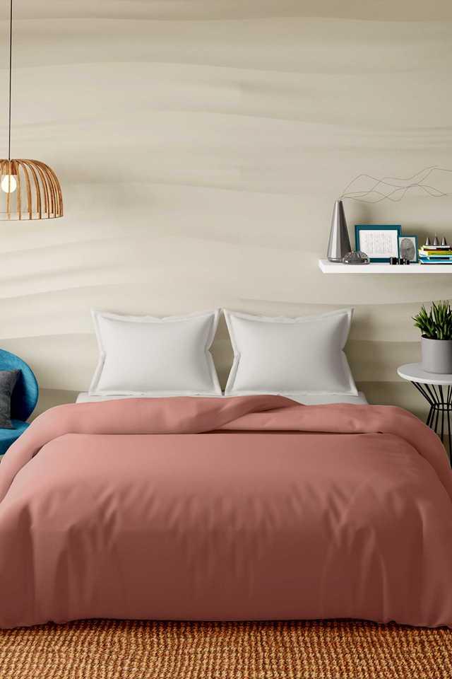 Buy PORTICO Solid Rose Color Double Size Duvet Cover Shoppers Stop