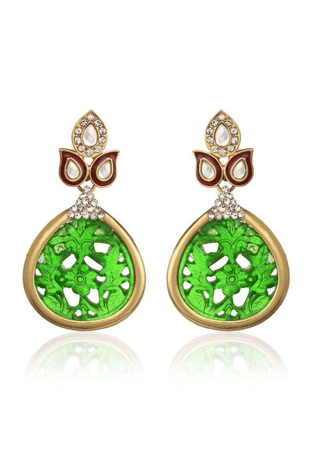 Gold Plated Beaded Gold Earring Jewellery Regular Sale Price – Saraf RS  Jewellery