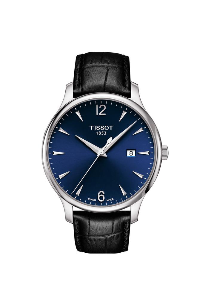 Buy TISSOT Mens Blue Dial Leather Strap Analogue Watch