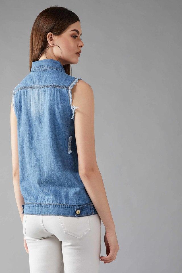 Buy online Dark Blue Denim Summer Jacket from western wear for Women by  Buynewtrend for ₹399 at 73% off | 2024 Limeroad.com