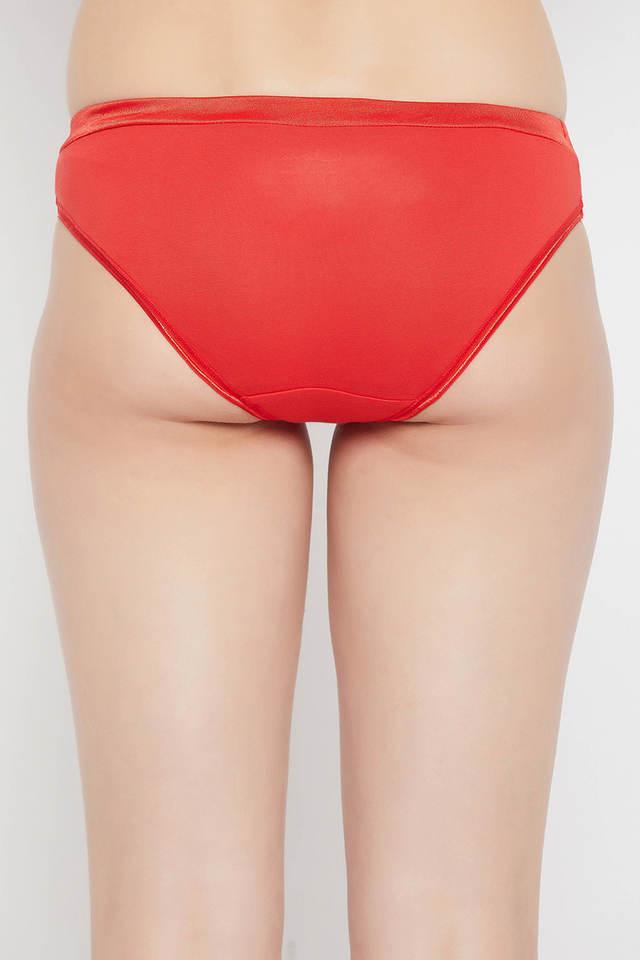 Cotton Essentials High-Leg Bikini Panty in Red