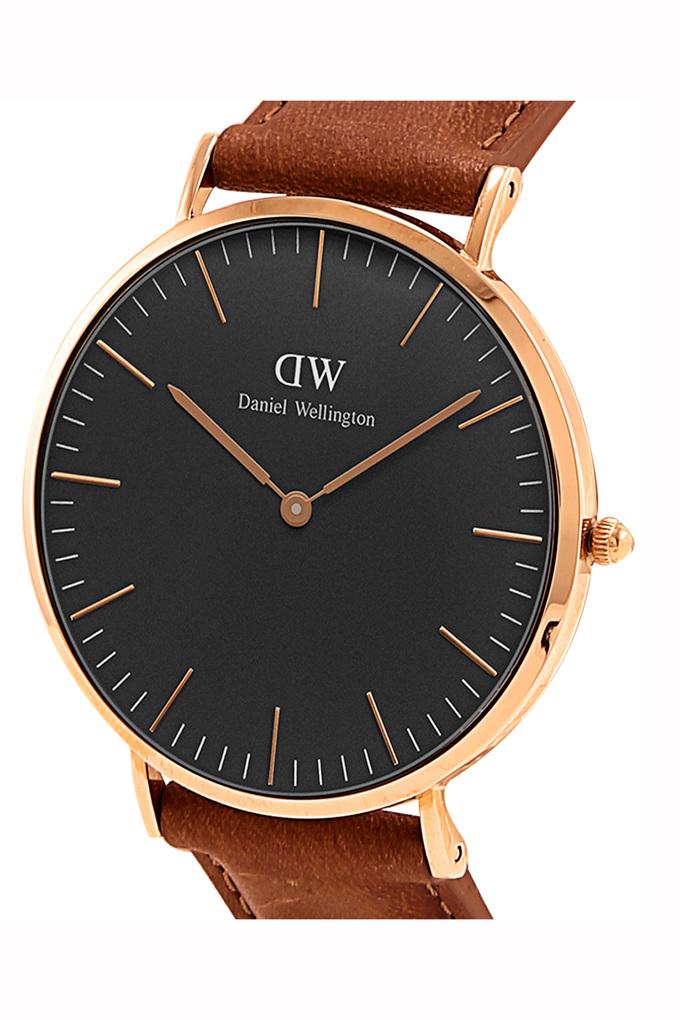 Buy DANIEL WELLINGTON Mens Black 40mm Rose Gold Watch - Classic