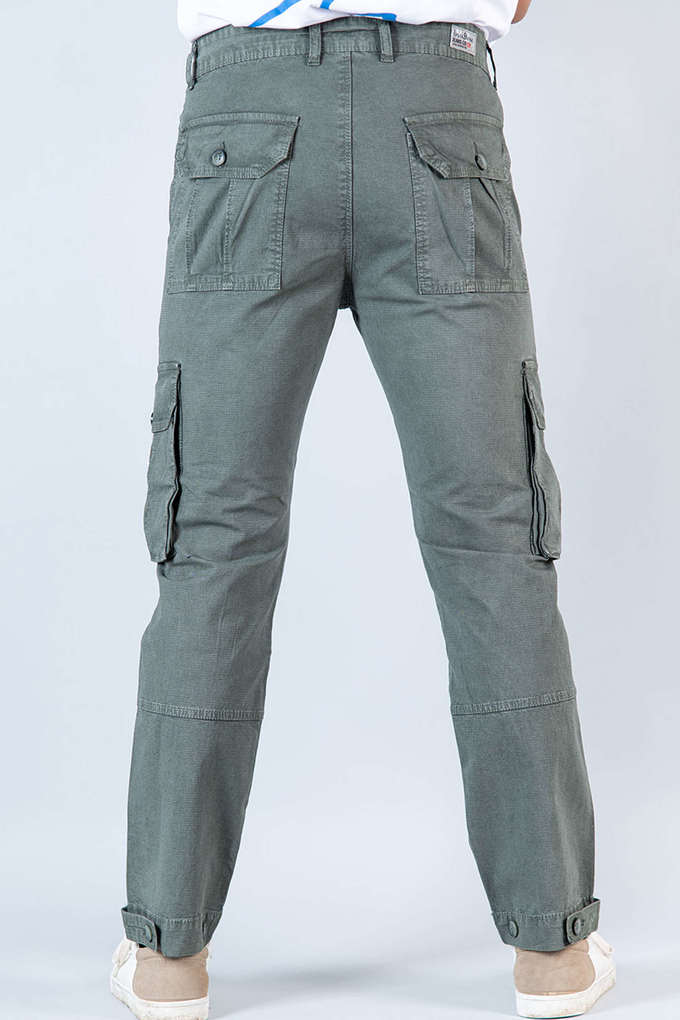 Green 6 Pocket Men's Cargo Cotton Pant , versatile and stylish