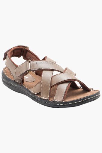 red tape mens leather velcro closure sandals