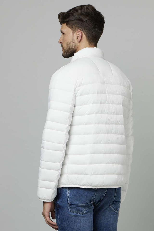 Celio white leather jacket sale