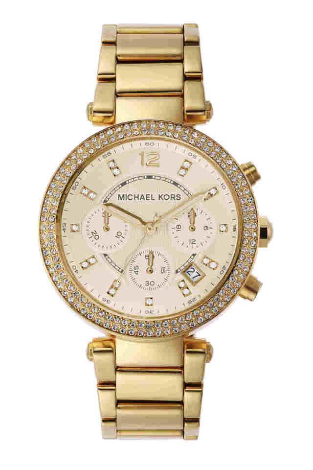 Buy MICHAEL KORS Parker 12 mm Gold Dial Stainless Steel Chronograph Watch for Women MK5354 Shoppers Stop