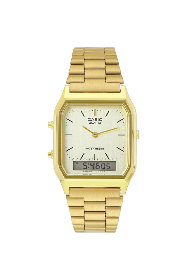 Buy CASIO Vintage 38.8x29.8x8.1 mm Gold Dial Stainless Steel Analog Digital Unisex Wrist Watch D341 Shoppers Stop