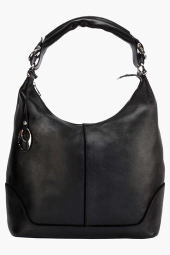 black leather hobo bag with zipper