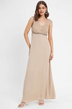 TFNC square back embellished maxi dress in whisper pink