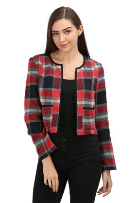 Red checked best sale jacket womens