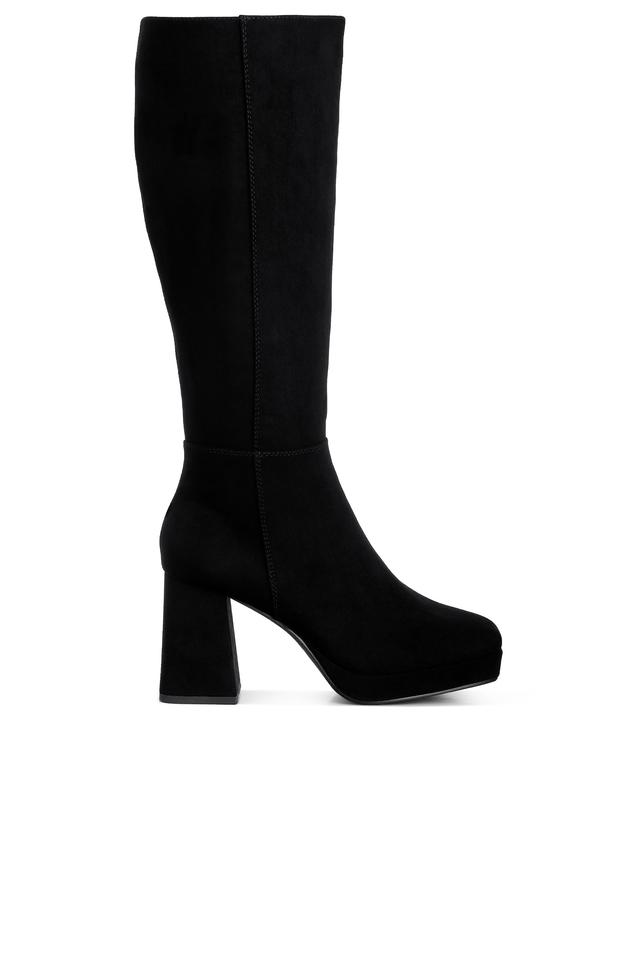 Calf length suede outlet boots