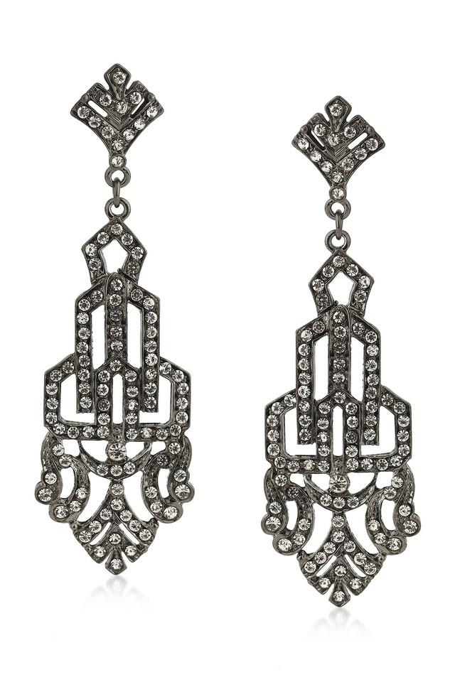 Womens Alloy Art Deco Drop Earrings