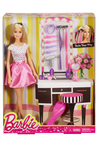 barbie hair styling set