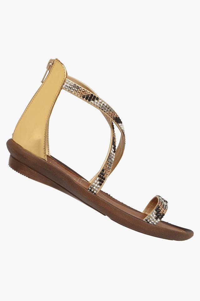 Buy Catwalk Brown Embellished Ankle Strap Sandals Online at Best Prices in  India - JioMart.