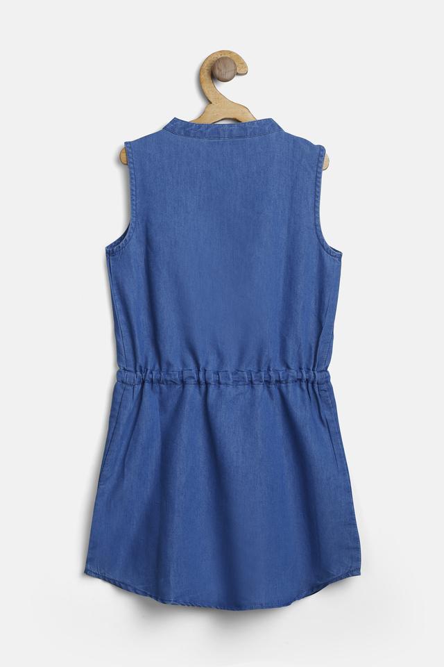 Buy Next Girls Blue Self Design Empire Denim Dress - Dresses for Girls  7078888 | Myntra